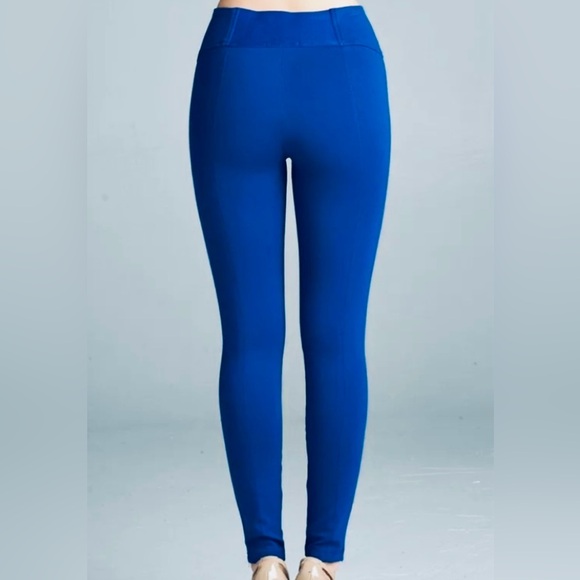 Royal Blue Active Slim Fit Leggings Ankle Length Stretch Pants Zippers NWT M Med - Picture 5 of 14
